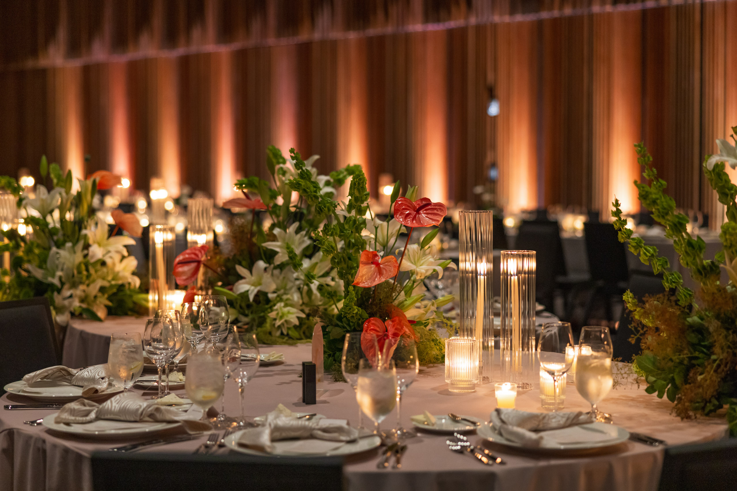 A photo of a food event setup at Hudson's Detroit.