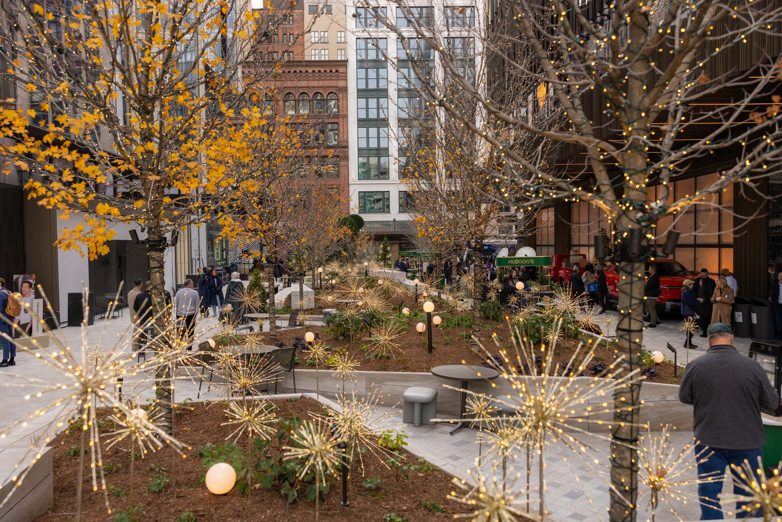 An exterior photo of Nick Gilbert Way at Hudson's Detroit.